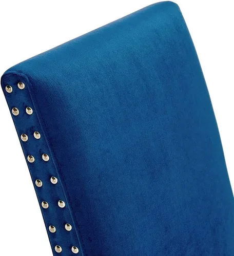 Vista 7 de Modway Parcel Performance - Juego de 2 sillas auxiliares de terciopelo para comedor, color azul marino