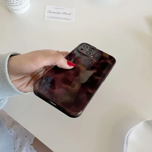 Vista 8 de Funda protectora estética de tortuga para iPhone 12 de 6.1 pulgadas, diseño retro con estampado de leopardo y ámbar marrón y ámbar para iPhone 12