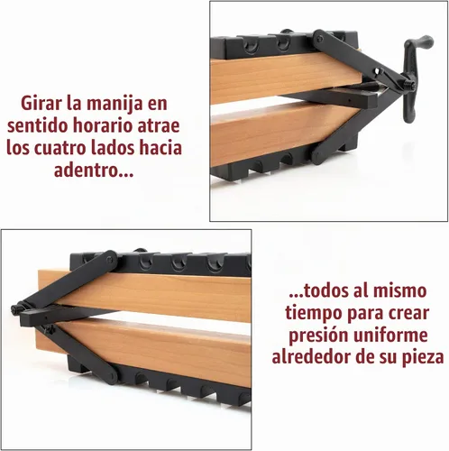 Vista 6 de Peachtree - Abrazaderas de presión para carpintería, paquete de 2 abrazaderas de presión de 4 vías, paneles de sujeción desde las cuatro