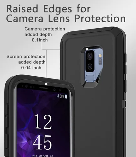 Vista 4 de Funda protectora a prueba de golpes para Samsung Galaxy S9 Plus, 6.2 pulgadas (negro)