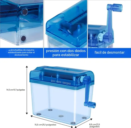 Vista 5 de JIKIOU Mini trituradora de mano Trituradora de papel portátil para oficina