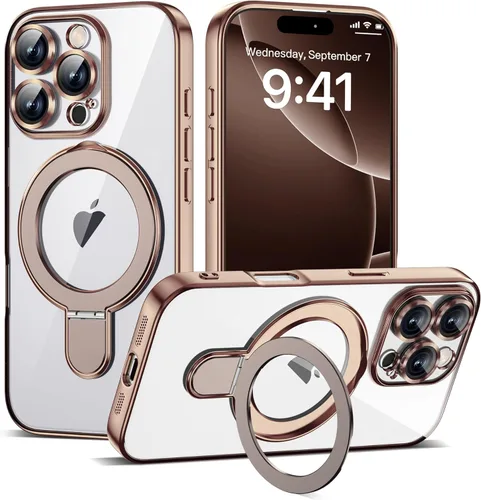 Vista 169 de Funda compatible con iPhone 12 con soporte de anillo magnético invisible [compatible con Mag-Safe] [Protector completo de lente de cámara] Funda