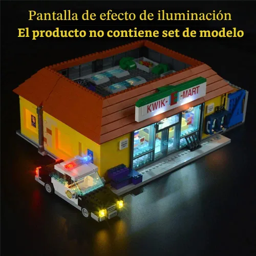 Vista 5 de GEAMENT Kit de luz LED compatible con Lego The Kwik-E-Mart - Juego de iluminación para los Simpsons 71016 modelo de construcción