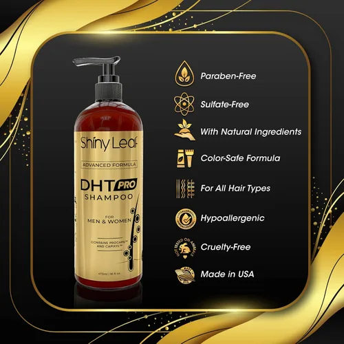 Vista 9 de Shiny Leaf DHT Pro Champú con Procapil y Capixyl para cabello adelgazante, 16 oz Advanced anti thinning shampoo with Procapil, Capixyl and DHT