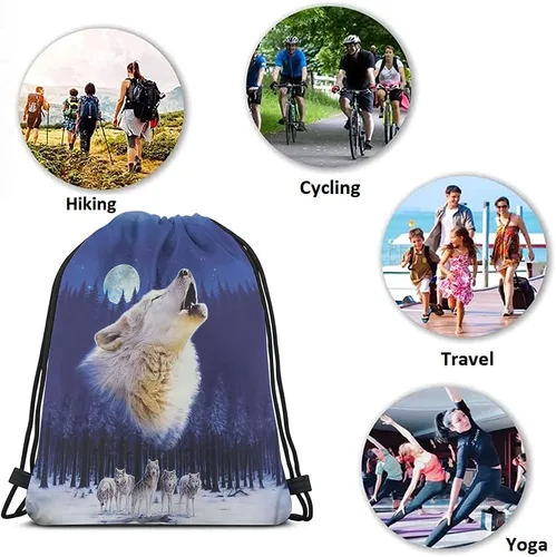 Vista 7 de Beabes Llama - Mochila con cordón para el gimnasio, diseño de animales, color rosa, Multi-A32., 14x16.9 Inch
