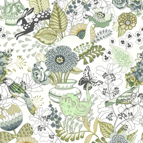 Vista 10 de Wudanye Papel Tapiz de Cáscara de Fruta Verde Despegar y Pegar Papel de Contacto Floral 16.9in×196.8in Papel Tapiz Autoadhesivo Boho Hoja Tropical