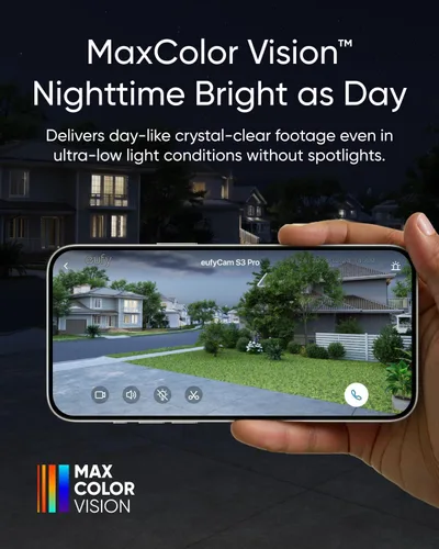 Vista 2 de eufy Security eufyCam S3 Pro, kit de 2 cámaras, solar 4K para exteriores