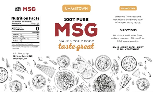Vista 2 de UmamiTown MSG, botella de 5 onzas para cocina casera sabrosa, condimento Umami premium, potenciador de sabor 100% derivado naturalmente extraído