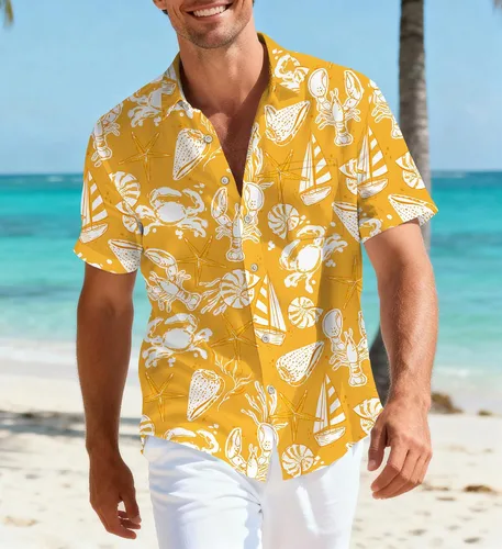 Vista 13 de Camisas hawaianas para hombre, casual, manga corta, con botones, tropical, verano, playa, con bolsillo Camisas de bolos negras para hombre