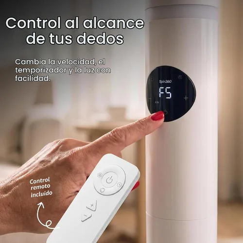 Vista 9 de Spin360 Ventilador, brisa suave, circulador de aire ventilador de tamaño Blanco