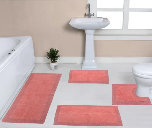 Vista 75 de Home Weavers Luxury Collection 100% Cotton Reversible Bathroom Rugs Set, Washable Rug, Soft Cotton Extra Soft and Absorbent Bath Rug, Kitchen Mat, 2