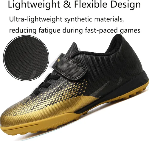 Vista 2 de Kids Turf Soccer Shoes Boys Girls Youth Indoor Outdoor Soccer Cleats Football Shoes (ToddlerLittle KidBig Kid)