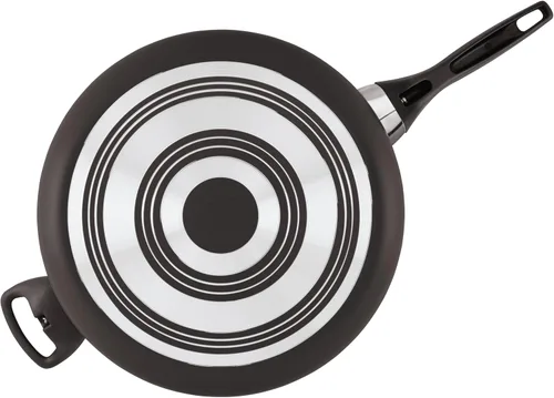 Vista 8 de Farberware Sartén Jumbo/Para Saltear Antiadherente Apta para Lavavajillas con Mango Auxiliar - 6 Cuartos, Negro