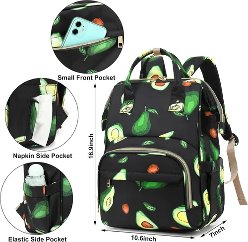 Vista 3 de Mochila de almuerzo para mujeres y niñas, mochila térmica térmica para laptop, mochila escolar, mochila para libros, mochila de trabajo para Palta
