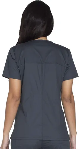 Vista 4 de Cherokee WW630 - Camiseta médica moderna y clásica con cuello en V para mujer, con 3 bolsillos, elástica en 2 direcciones, tela ultrasuave