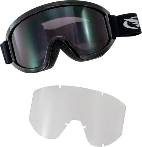 Vista 8 de Global Vision Kit de gafas de motocicleta para parabrisas con lentes ahumados y transparentes