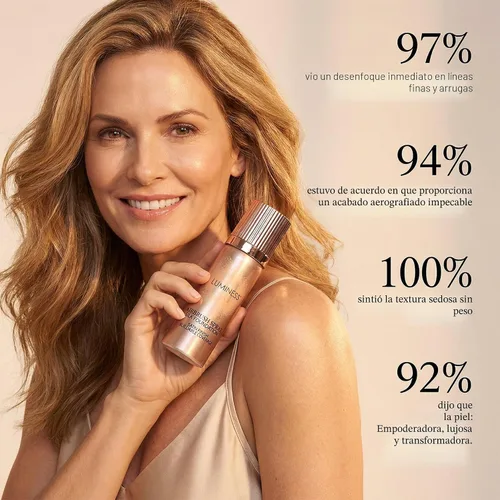 Vista 7 de LUMINESS Kit de aerosol de maquillaje con brocha de aire y brocha suave de seda – Base de maquillaje de cobertura total y brocha de doble cara