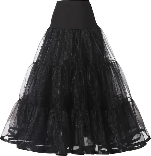 Vista 10 de Enaguas largas hasta el tobillo para mujer, tallas grandes, para boda, falda de crinolina para baile de graduación, vestido de novia de noche