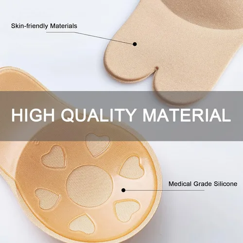 Vista 2 de 2 Pairs Sticky Bra, Backless Strapless Bra, Reusable Invisible Bra, Invisible Lift up Strapless Bra for Big Busted Women