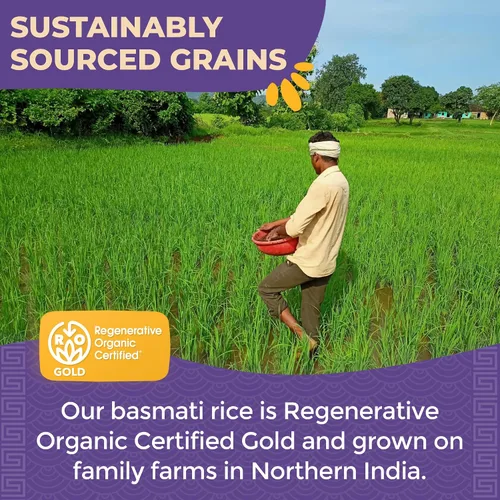Vista 6 de Lotus Foods Regenerative - Arroz basmati integral orgánico – Arroz tradicional de grano entero sin gluten, vegano, sin OMG, uso para curry
