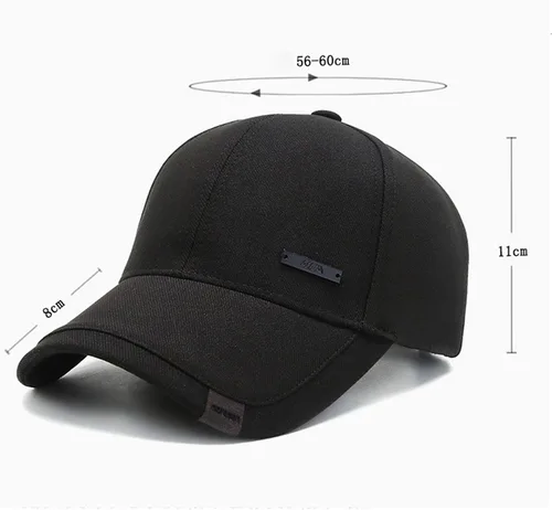 Vista 3 de Sombrero vintage de algodón para papá con picos de doble capa ajustable, gorra de béisbol de moda para hombre