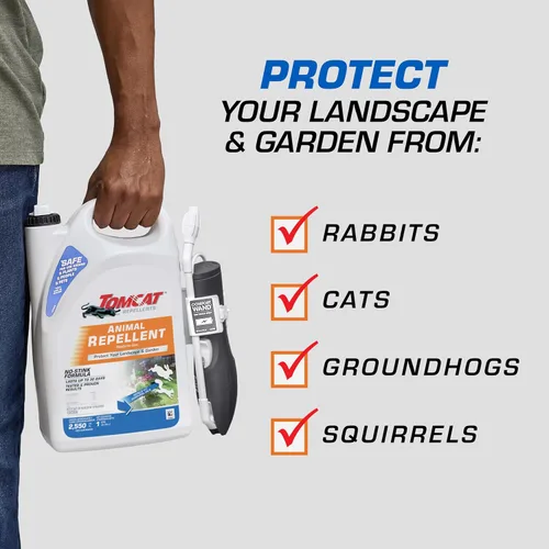 Vista 2 de Tomcat Repellents Repelente de Animales, Listo para Usar, Protege Paisajismos y Jardines, Contiene Aceites Esenciales, 1 Galón.