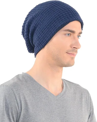 Vista 3 de FORBUSITE Gorro de punto largo holgado para hombre para verano e invierno, de gran