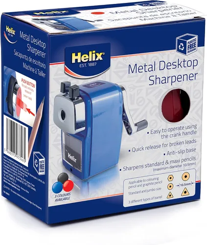 Vista 2 de Helix Sacapuntas de metal para lápices estándar y jumbo (colores surtidos)