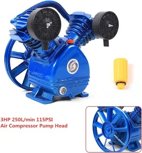 Vista 5 de Cabezal de bomba de compresor de aire, cabezal de reemplazo de bomba de compresor de aire tipo V 3HP para reparación de automóviles de fábrica