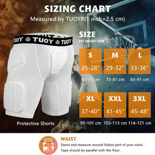 Vista 5 de Faja de fútbol corta acolchada de compresión para hombre con almohadillas, cadera, muslo, trasero, coxis, pantalones protectores para jóvenes