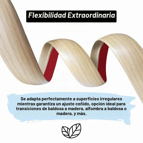 Vista 2 de Tira de transición de piso de 1/5 pulgadas de altura, alfombra autoadhesiva, baldosas de madera, cubierta de transición laminada, borde de puerta