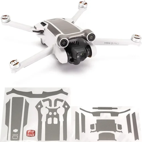 Vista 15 de WRAPGRADE Pegatinas de piel compatibles con DJI Mini 3 Pro Color de acento (verde militar)