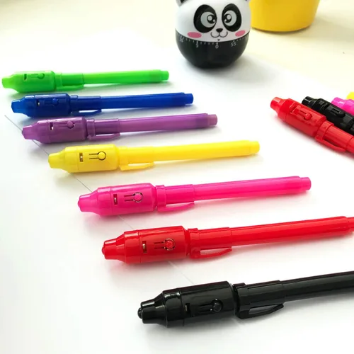 Vista 3 de SCStyle Bolígrafo de tinta invisible, 60 unidades, bolígrafo espía con luz negra UV, marcador mágico para niños, para mensaje secreto y fiesta