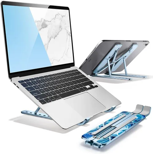 Vista 9 de i-Blason Cosmo - Soporte elevador ajustable de aleación de aluminio para laptop con soporte multiángulo compatible con MacBook Pro/MacBook Air, Negro