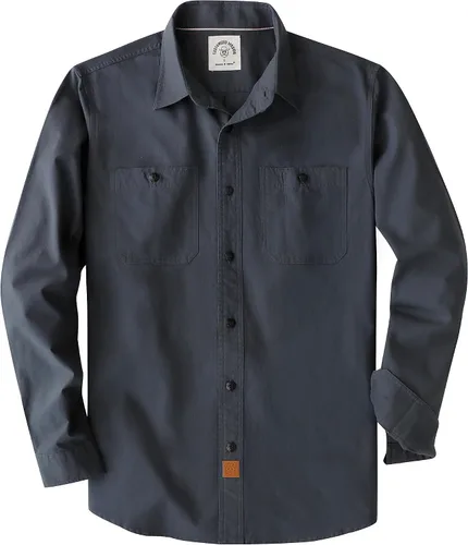 Vista 9 de Dubinik® Chambray - Camisa de trabajo de algodón de manga larga para hombre, con 2 bolsillos, casual, con botones