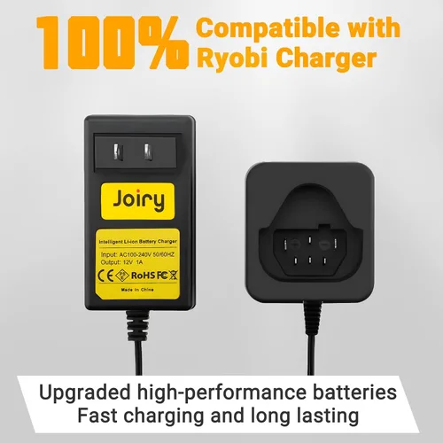 Vista 3 de Joiry Juego de batería y cargador Ridgid de repuesto de iones de litio de 12 V 3000 mAh con mayor seguridad y mayor tiempo de funcionamiento