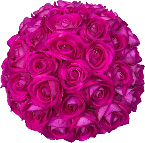 Vista 10 de FagusHome 30 piezas de rosas artificiales de seda a granel, flores falsas, cabezas de rosas con tallos para decoración del hogar y boda (azul oscuro)