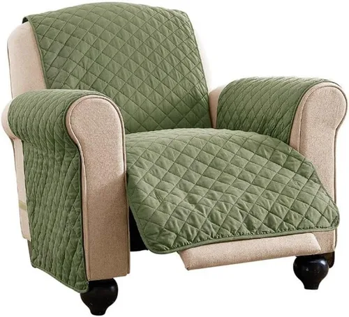 Vista 32 de Collections Etc - Funda protectora reversible, resistente a derrames y acolchada para muebles con lazos - Cubre el fondo del asiento, el respaldo