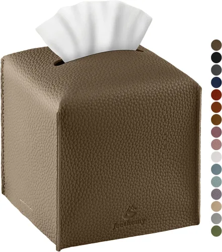Vista 11 de Funda para Caja de Pañuelos, Jeethemy Porta Caja de Pañuelos Cuadrada de Cuero PU, Moderno Estuche de Pañuelos Organizador Dispensador de Papel
