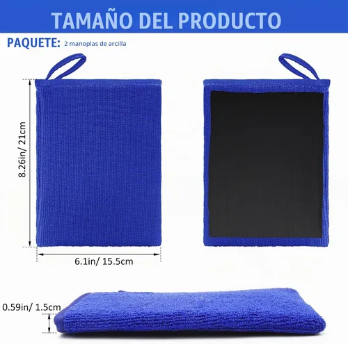 Vista 2 de Windspeed Paquete de 2 Guantes de Arcilla, Barra de Arcilla de Microfibra para Detallado de Automóviles, Guante de Barra de Arcilla de Grado Medio