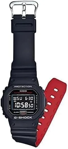 Vista 8 de Casio G-Shock DW-5600HR-1DR Reloj de moda automático de silicona negra para hombre, Varios colores, Moderno
