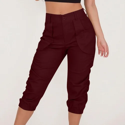 Vista 4 de Shorts Pant Casual Pocket Trousers Pants Foot Loose Cropped Pants Suit Bussiness Smarty Pants for Women Pants