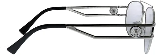 Vista 3 de Versace VE 1269 1000 - Lentes de aviador de metal plateado de 2165in