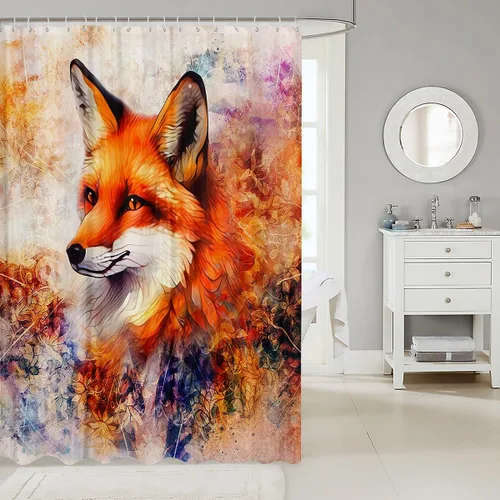 Vista 92 de Feelyou Cortina de ducha con diseño de gato para decoración de baño, bonita cortina de baño para puestos de bañeras, accesorios de baño divertidos