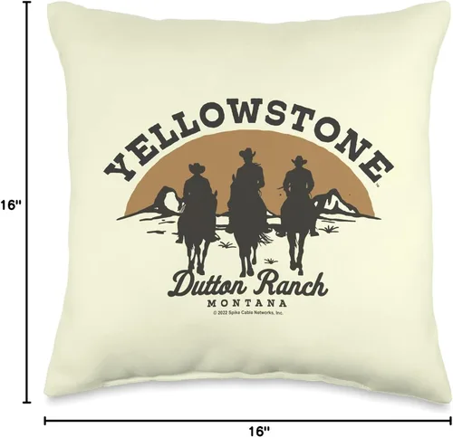 Vista 4 de Y Yellowstone Yellowstone Dutton Ranch Group - Almohada de tiro de 16 x 16 pulgadas, multicolor