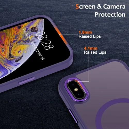 Vista 142 de Anuck - Funda magnética para iPhone 11 compatible con MagSafe, carcasa trasera mate translúcida dura, borde de TPU, delgada, resistente a impactos