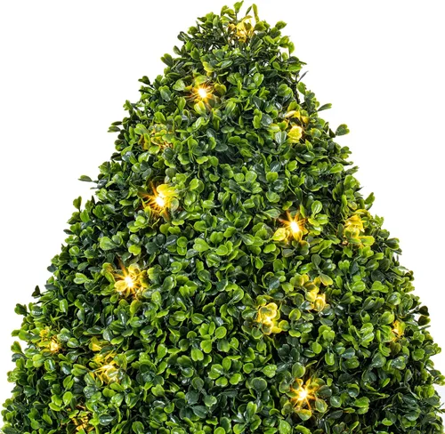 Vista 4 de Vickerman Arbusto artificial en forma de lágrima de boj de 24" de alto x 15" de ancho