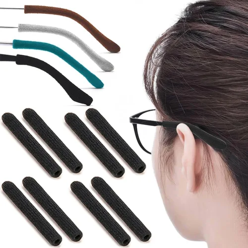 Vista 10 de 2 pares de almohadillas suaves mejoradas para orejas de gafas, agarres antideslizantes de algodón tejido para gafas, puntas cómodas de patillas 2