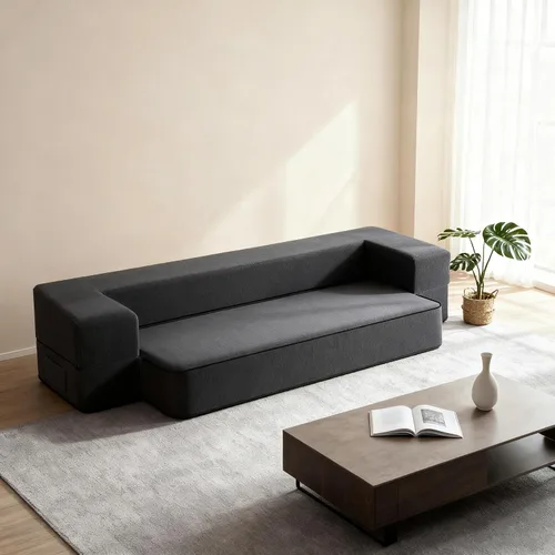 Vista 13 de HonTop Sofá Cama Plegable Moderno de 10 Pulgadas con Espuma Viscoelástica, Sofá Futón Completo Silla Reclinable para la Sala de Estar, Colchón