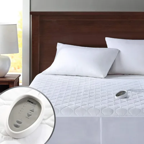 Vista 8 de Protector de colchón térmico tamaño King Control dual Calentador de cama eléctrico con calefacción de zona ajustable Se adapta a hasta 15